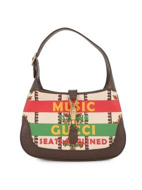 Gucci Shoulder Bag Jackie Small Music IS Mine Canvas Leather